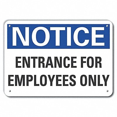 Employee Visitor NoteSign 7x10in Plastic