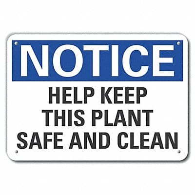 Plastic Cleaning Notice Sign 7x10in