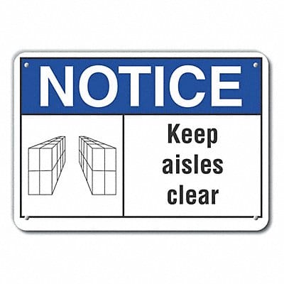 Plastic Keep Clear Notice Sign 7x10in