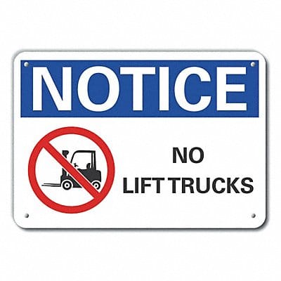 Lift Truck Trfc Note Sign 10x14in Plstc