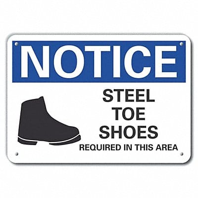 Plastic Foot Notice Sign 7x10in Plastic