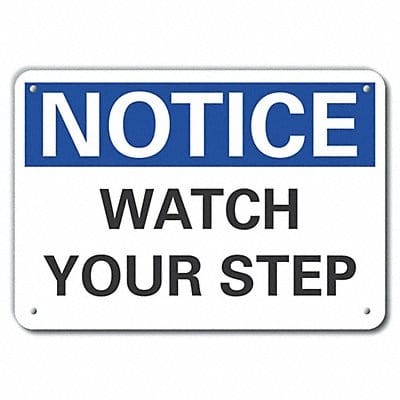 Plastic Steps Notice Sign 7x10in Plastic