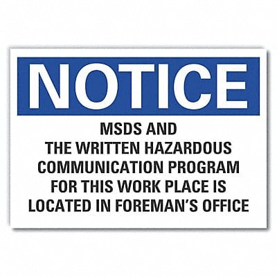 Msds Information Note Rflct Lbl 3.5x5in