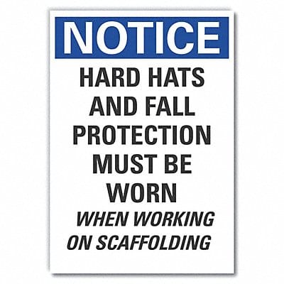 Hard Hat Notice Rflct Label 10inx7in