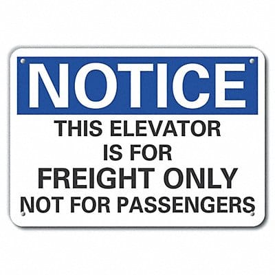 Rflct Elevator Hzrd Notice Sign 7x10in