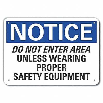 Personal Safety Notice Sign 10x14in Alum