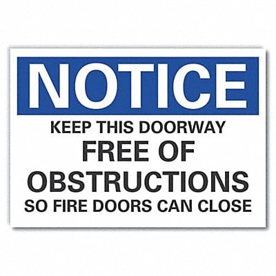 Door Instrction Notice Rflct Lbl 10x14in