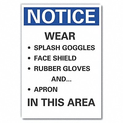 Chemicals Notice Rflct Label 5inx3.5in