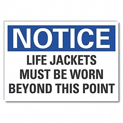 Life Jackets Note Lbl 7x10in Polyester