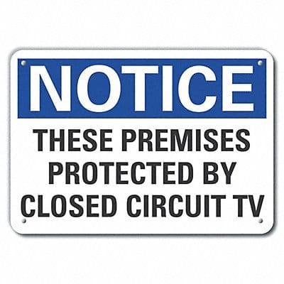 Alumin Surveillance Notice Sign 10x14in