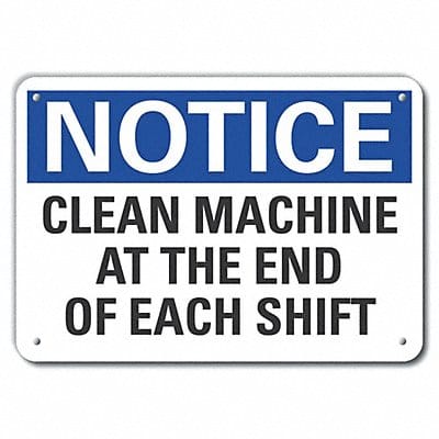Rflct Cleaning Notice Sign 10x14in Alum