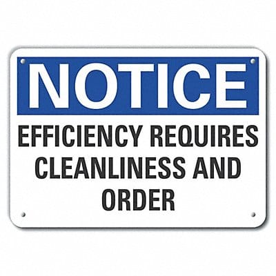 Alum Cleaning Notice Sign 10x14in Alum