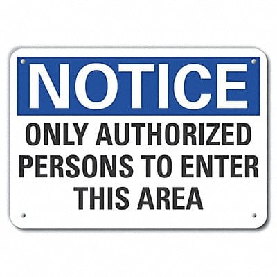 Rflctv Auth Person Notice Sign 10x14in