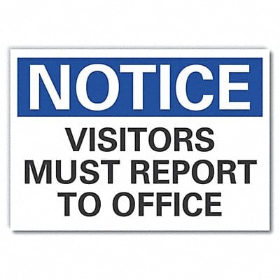 Visitors Notice Rflctv Label 10x14in