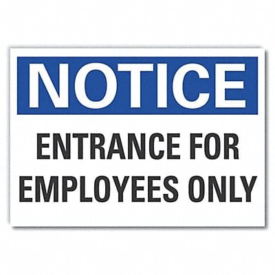 Employee Visitor Note Lbl 7x10in Polyest