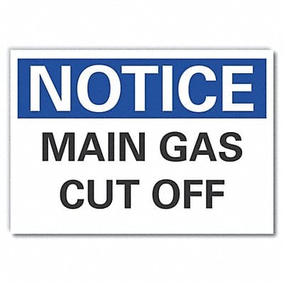 Gas Cut Off Notice Lbl 3 1/2x5in Polyes