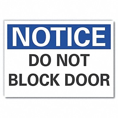 Door Instruction Notice Label 10x14in