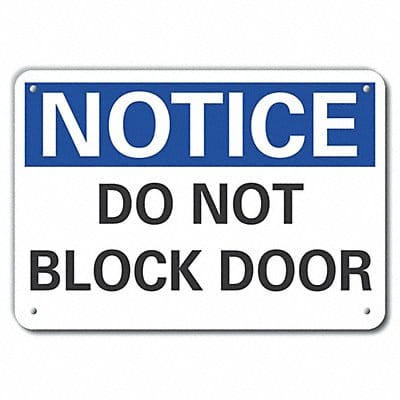 Door Instruction Notice Sign 7x10in Alum