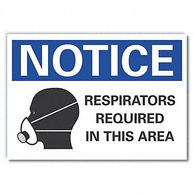 Respirator Req Notice RflctvLbl 3.5x5in