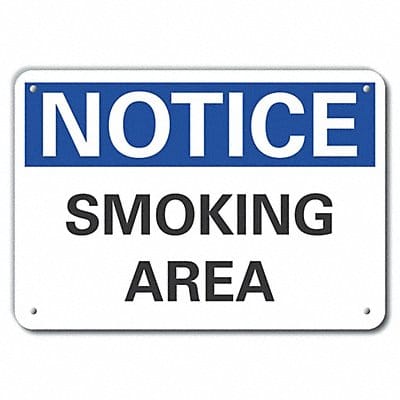 Rflct Smoking Area Notice Sign 7x10in