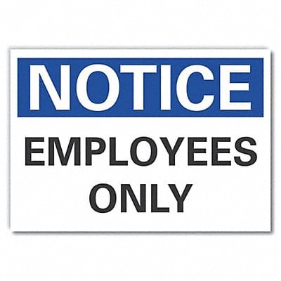 Employee Visitor Note Lbl 5x7in Polyest