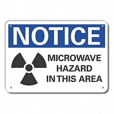 Rflct Microwave Notice Sign 10x14in Alum