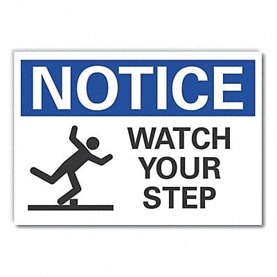 Steps Notice Rflctv Label 10inx14in