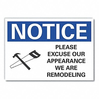 Constructn Area Notice Rflct Lbl 10x14in