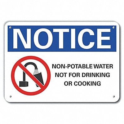 Rflct Potable Water Notice Sign 7x10in