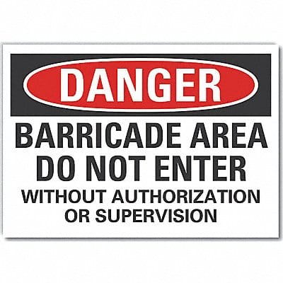 Do Not Enter Danger Lbl 5x7in Polyester