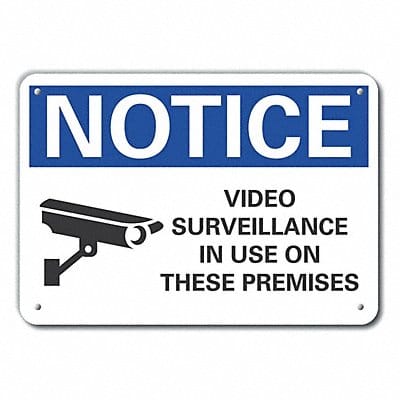 Rflct Srveillnce Notice Sign 7x10in Alum