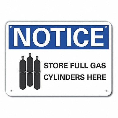 Alum Cylinder Handling Note Sign 7x10in