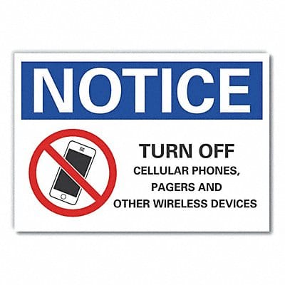No Phones Notice Label 7x10in Polyester No Phones Notice Label 7x10in Polyester
