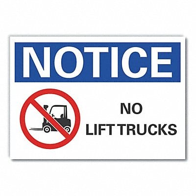 Lift Truck Trfc Note Rflct Lbl 5x7in