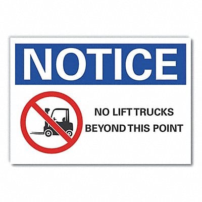 Lift Truck Trfc Notice Lbl 5x7in Polyest