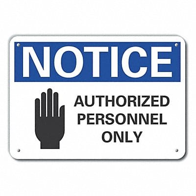 Rflctv Auth Person Notice Sign 10x14in