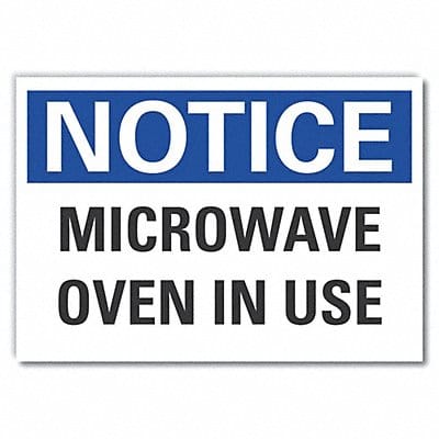 Microwave Notice Lbl 10x14in Polyester