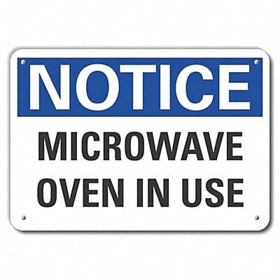 Rflct Microwave Notice Sign 7x10in Alum