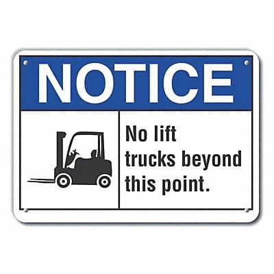 Lift Truck Traffic Note Sign 10x14in Alu