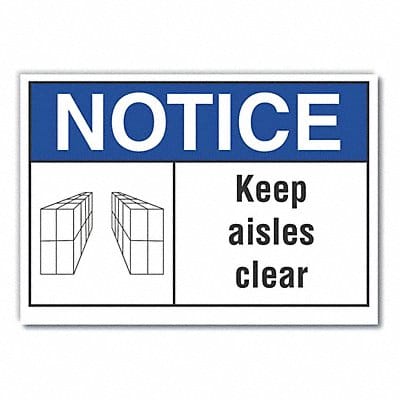 Keep Clear Notice Label 3 1/2x5in Polyes