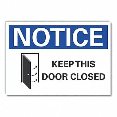 Door Instrction Notice Rflct Labl 7x10in