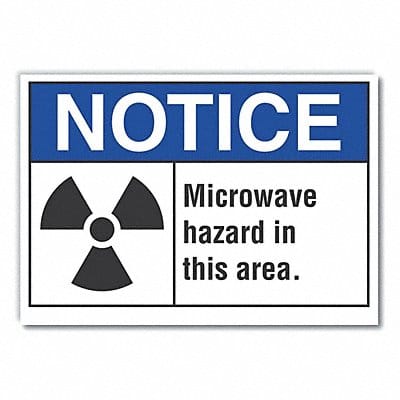 Microwave Notice Rflct Label 3.5inx5in