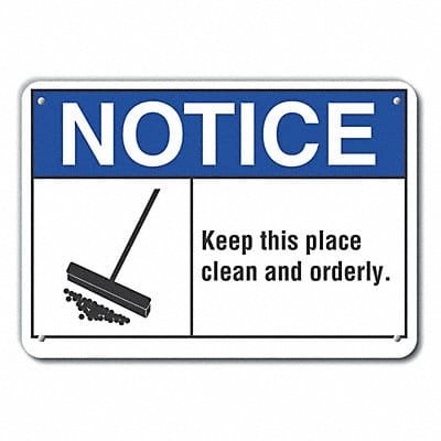 Alum Cleaning Notice Sign 10x14in Alum