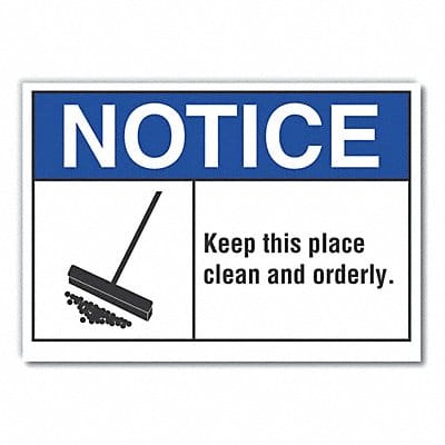 Cleaning Notice Rflct Label 5inx7in