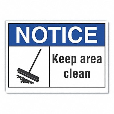 Cleaning Notice Reflective Label 10x14in