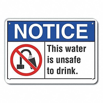 Rflct Potable Water Notice Sign 7x10in