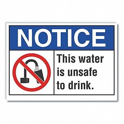 Potable Water Note Rflct Label 3.5x5in