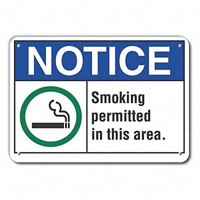 Notice Sign 7 in x 10 in Aluminum