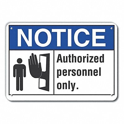 Rflctv Auth Person Notice Sign 10x14in