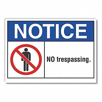 No Trespassing Notice Rflct Lbl 7x10in